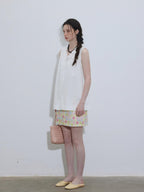 Lofi choose Chic Lace Collar Sleeveless Loose Fit Office Workwear Women White Blouses