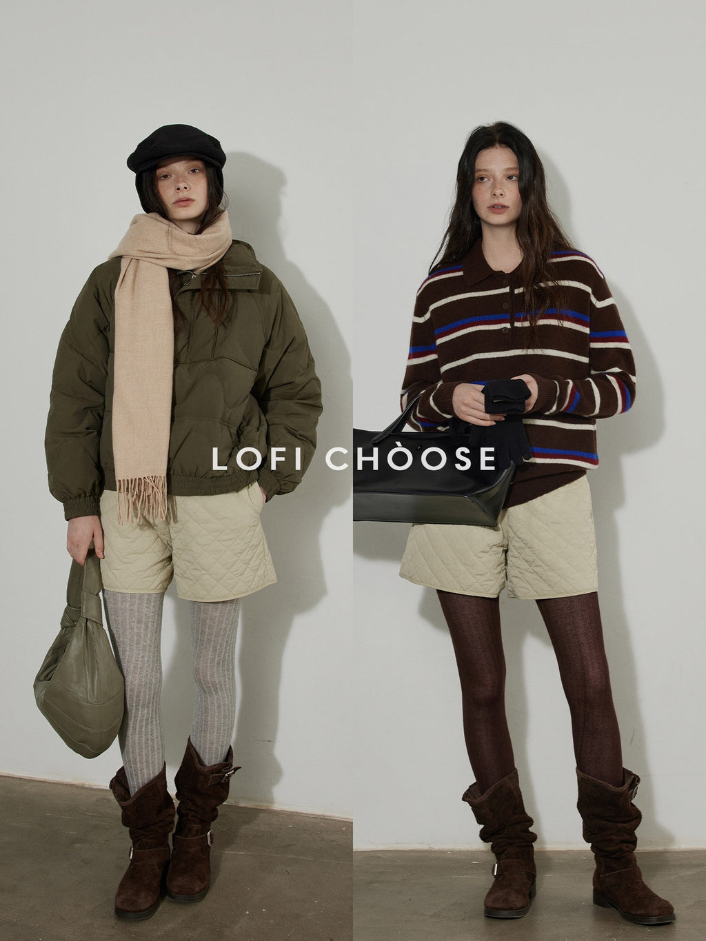 Lofi choose Insulated High Waist Diamond Quilted Workwear Nylon Women Mid-Length Shorts