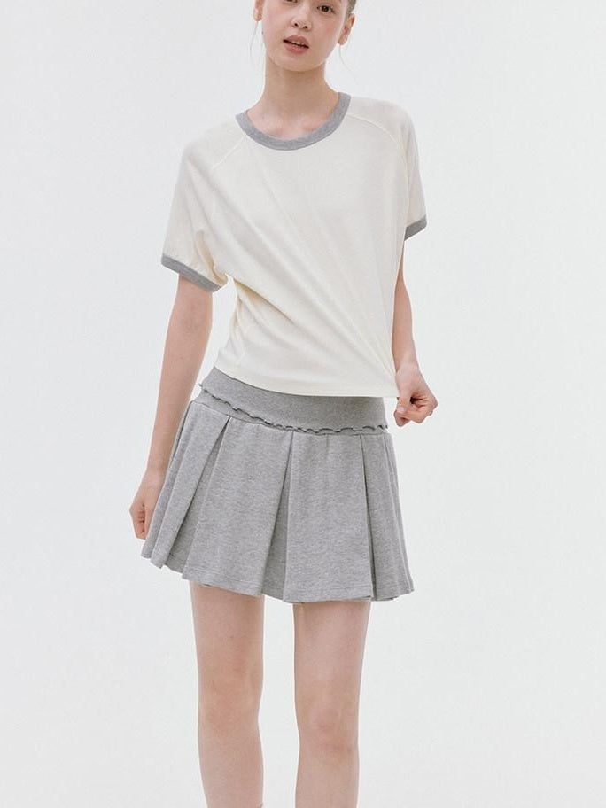 fano Quick Dry Cotton Stretch Loose Korean Crewneck Off White Short Sleeve T-Shirts