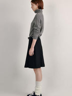 fano 100 Percent Wool High Neck Straight Minimalist Commuter Women Pullover Sweaters