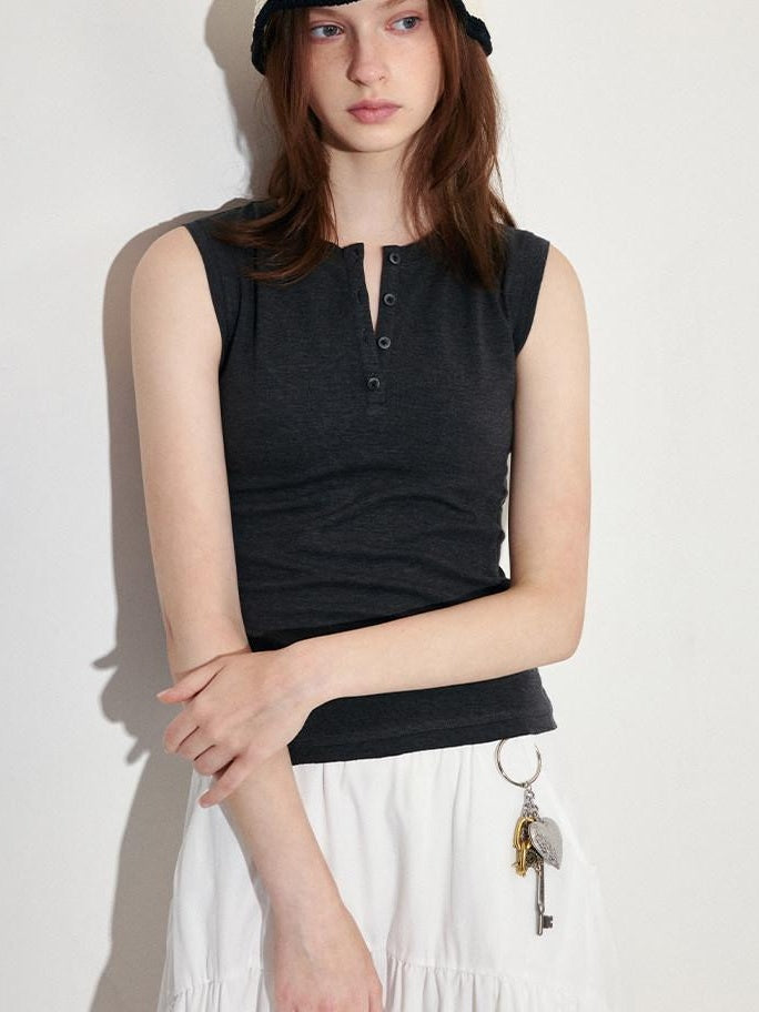 fano Soft Stretch Viscose Blend Slim Fit Commuter Office Essential Solid Tank Tops