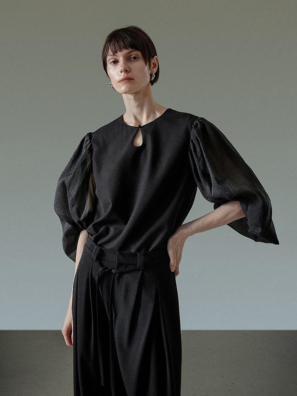 unspoken Breathable Original Loose Spliced Lantern Sleeve Pullover Polyester Blouses