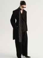 audreyyang Crossover Waist Office Relaxed Fit Women Double Breasted Black Blazers