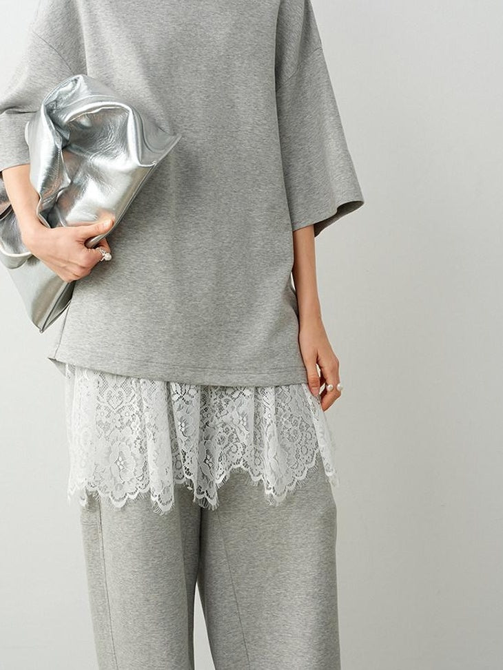 audreyyang Breathable Cotton Blend Minimalist Commuter Loose Fit Women Wide Leg Pants