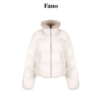 fano_90_Percent_White_Duck_Down_Warm_Short_Stand_Collar_Plaid_Women_Down_Jackets_MISSTT