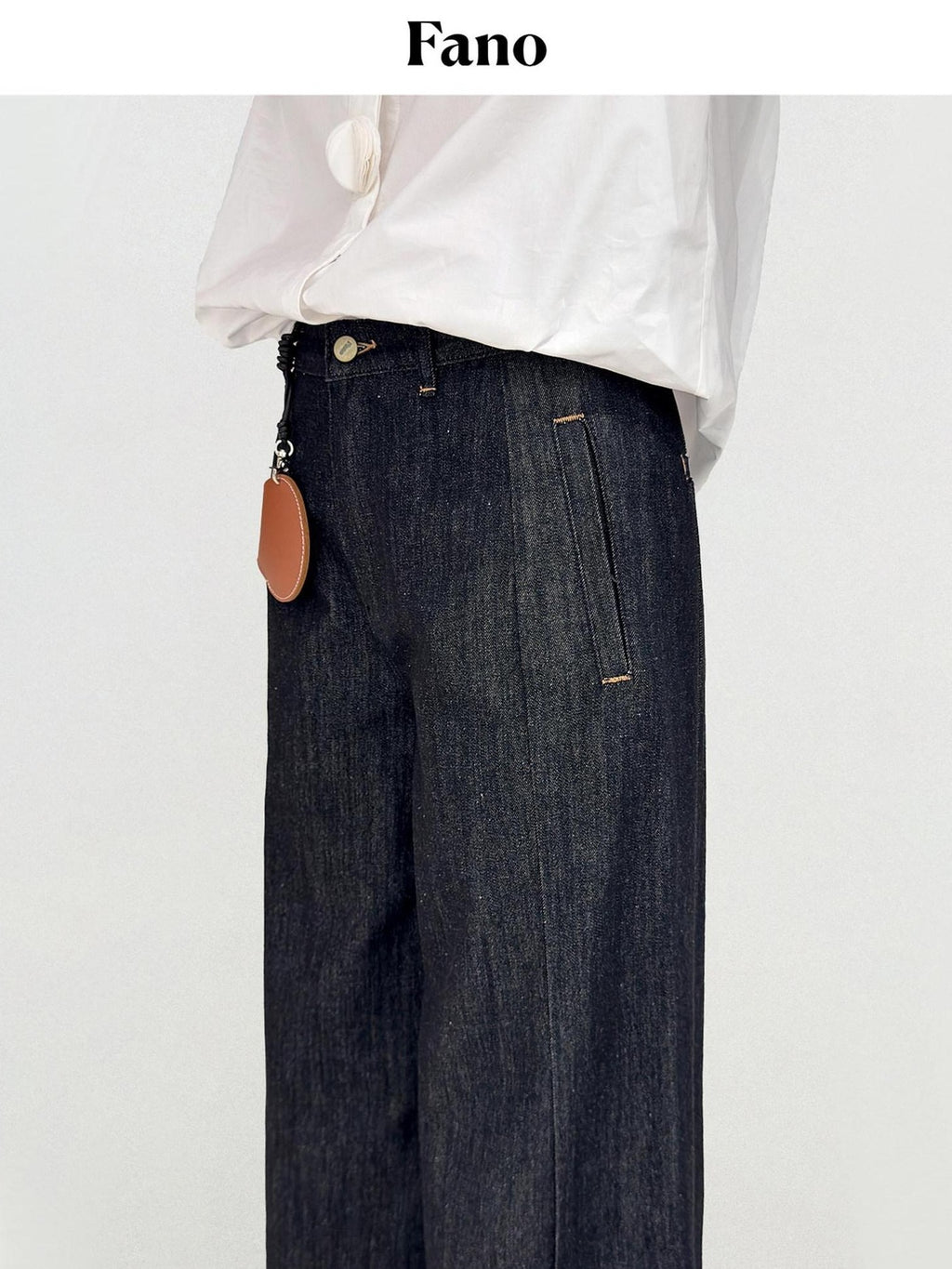 fano High Rise Cotton Rigid Casual Straight Youth Raw Denim Straight Leg Jeans