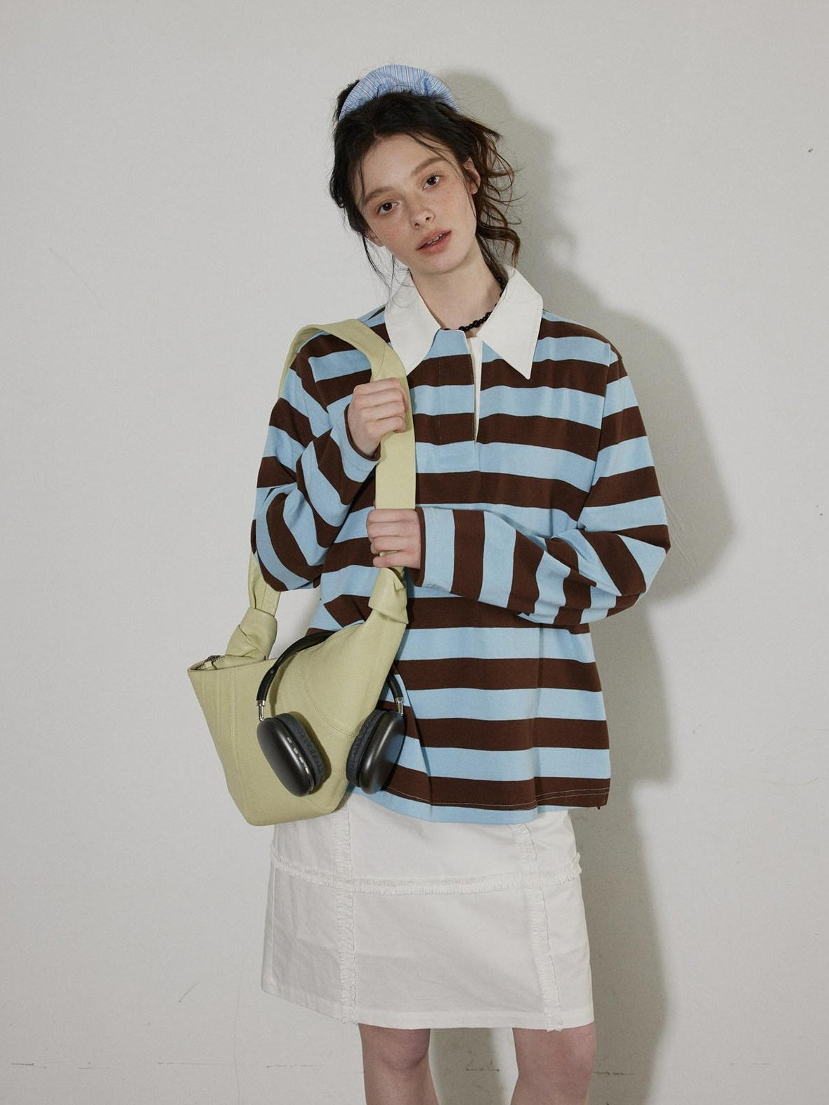 Lofi choose High Waist Loose Fit Office Ready Young Women Purple Blue White Midi Skirts