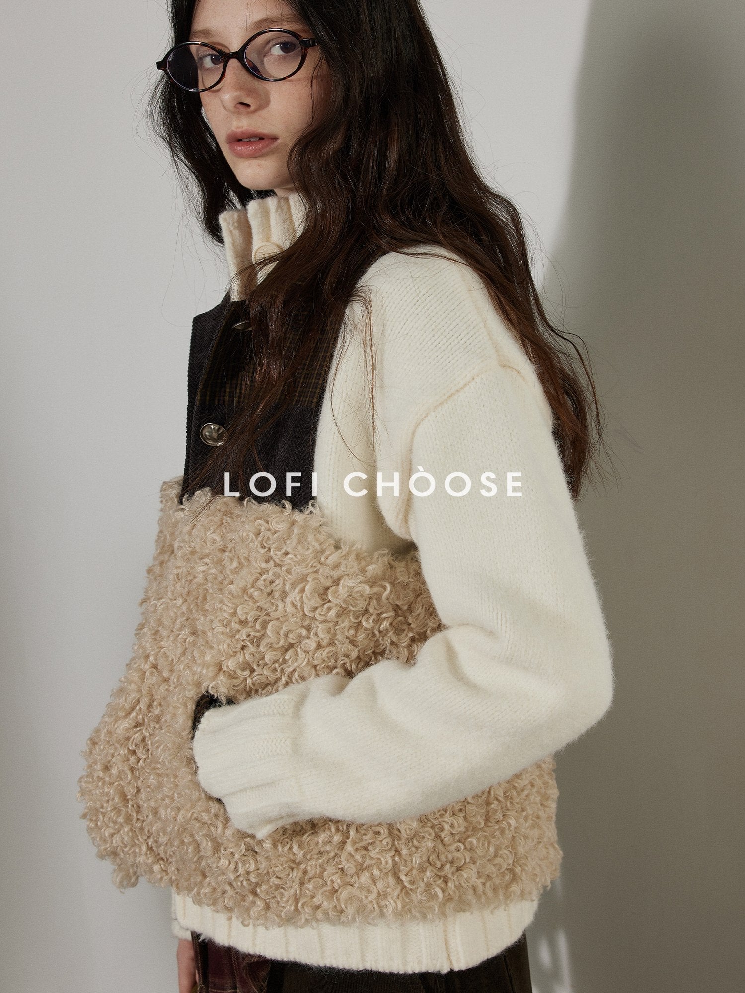 Lofi choose Warm Thick 100 Percent Cotton Colorblock Single Breasted Office Women Vests