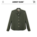 audreyyang_Thick_Cotton_Cinched_Waist_Vintage_Long_Sleeve_Army_Green_Top_&_Skirt_Sets_MISSTT