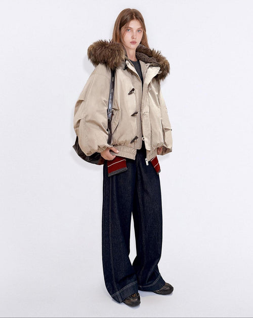 fano 90 Percent White Duck Down Warm Hooded Casual Windproof Womens Down Jackets