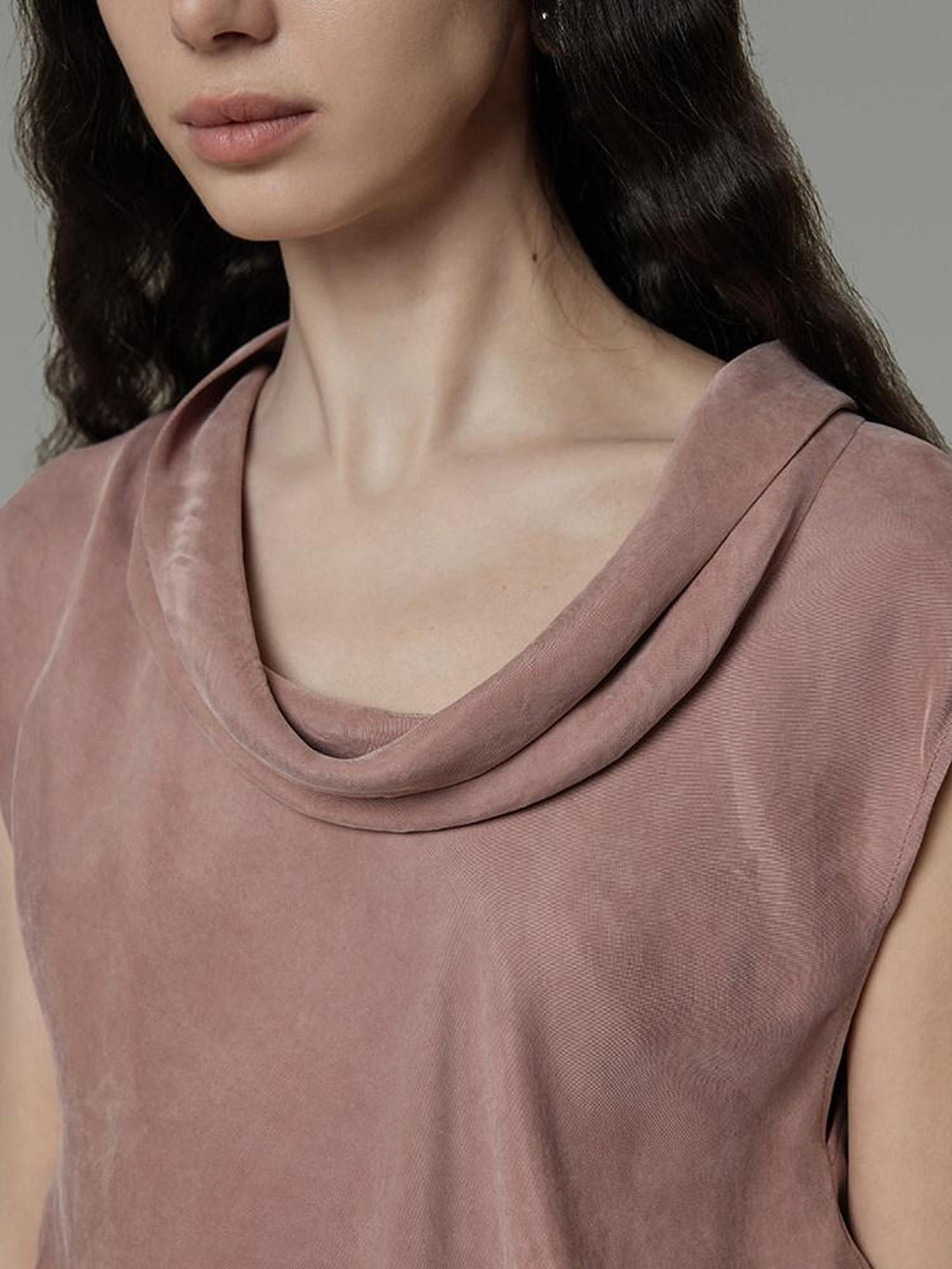 unspoken Eco Recycled Viscose Loose Fit Pullover Office Women Smoky Pink Casual Blouses