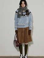 Lofi choose Flattering High Waist Ruched A Line Office Khaki Polyester Women Midi Skirts