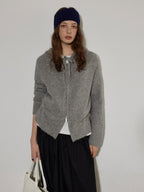 Lofi choose Soft Acrylic Wool Blend Oversized Zip Hooded Women Heather Gray Hoodie