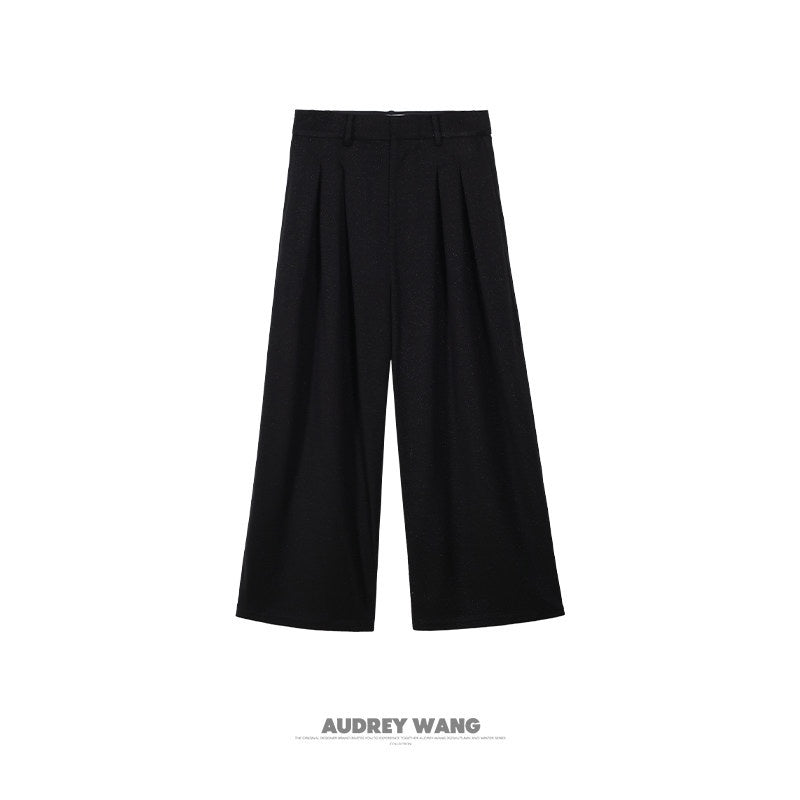 audreyyang_Elegant_Slim_Waist_Poly_Blend_Round_Neck_Midlength_Pullover_Black_Long_Coats_MISSTT