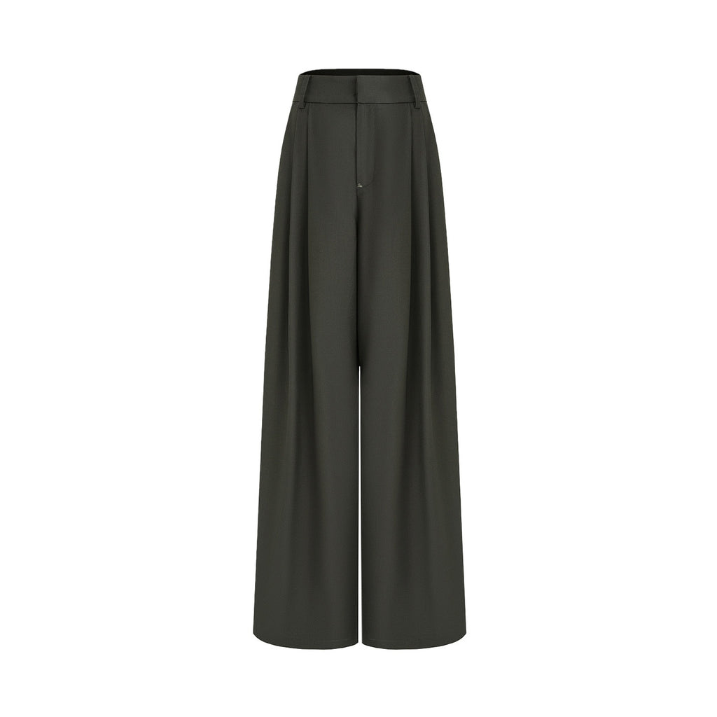 unspoken_Breathable_Dark_Green_Loose_Lapel_Blazer_High_Waist_Casual_Top_&_Skirt_Sets_MISSTT