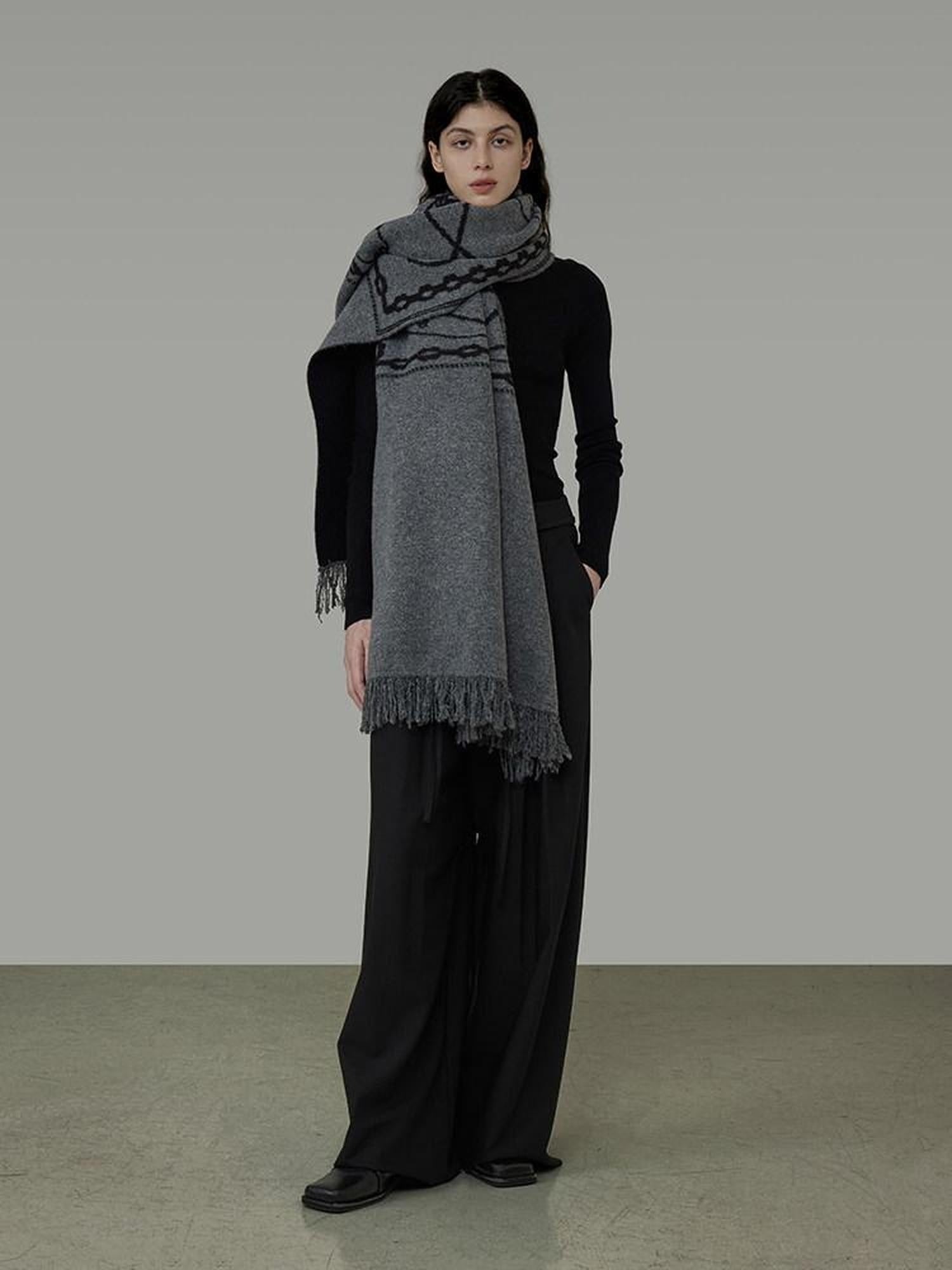 unspoken Cozy Double Sided Geometric Long Rectangular Warm Women Youth Polyester Scarves