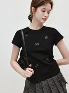 fano Classic V-neck Pullover Casual Young Adult Black Gray Short Sleeve T-Shirts