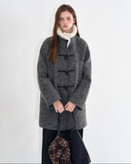fano Lambswool Blend Single Breasted Loose Midlength Heather Gray Long Coats