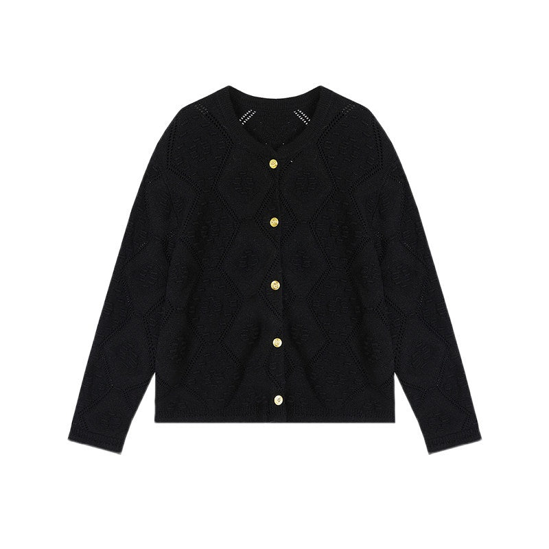 unspoken_Soft_Fine_Knit_Two_Piece_Minimalist_Women_Black_Layered_Knitwear_Cardigans_MISSTT
