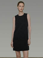 unspoken Minimal Sleeveless Natural Waist Structured Vest For Office Acetate Midi Dresses