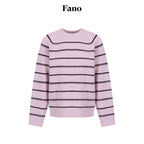 fano_Soft_Wool_Blend_Striped_Cardigan_Loose_Fit_Commuter_Women_Pink_Knitted_Sweaters_MISSTT