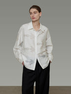 unspoken Breathable Lyocell Loose Fit Button Cardigan Women Work White Long Sleeve Shirts