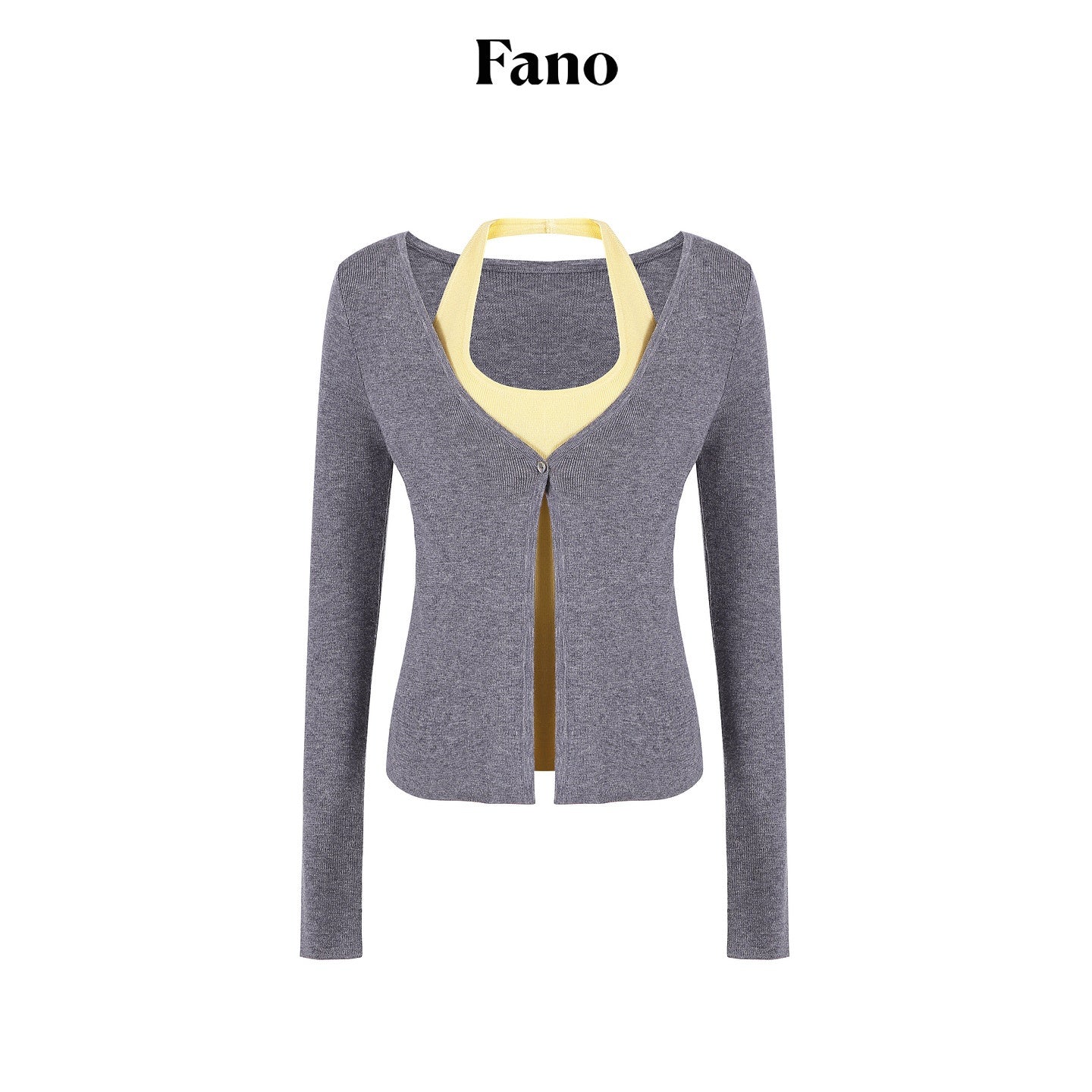 fano_Soft_Breathable_Korean_V-neck_Slim_Faux_Layered_Colorblock_Cardigans_MISSTT