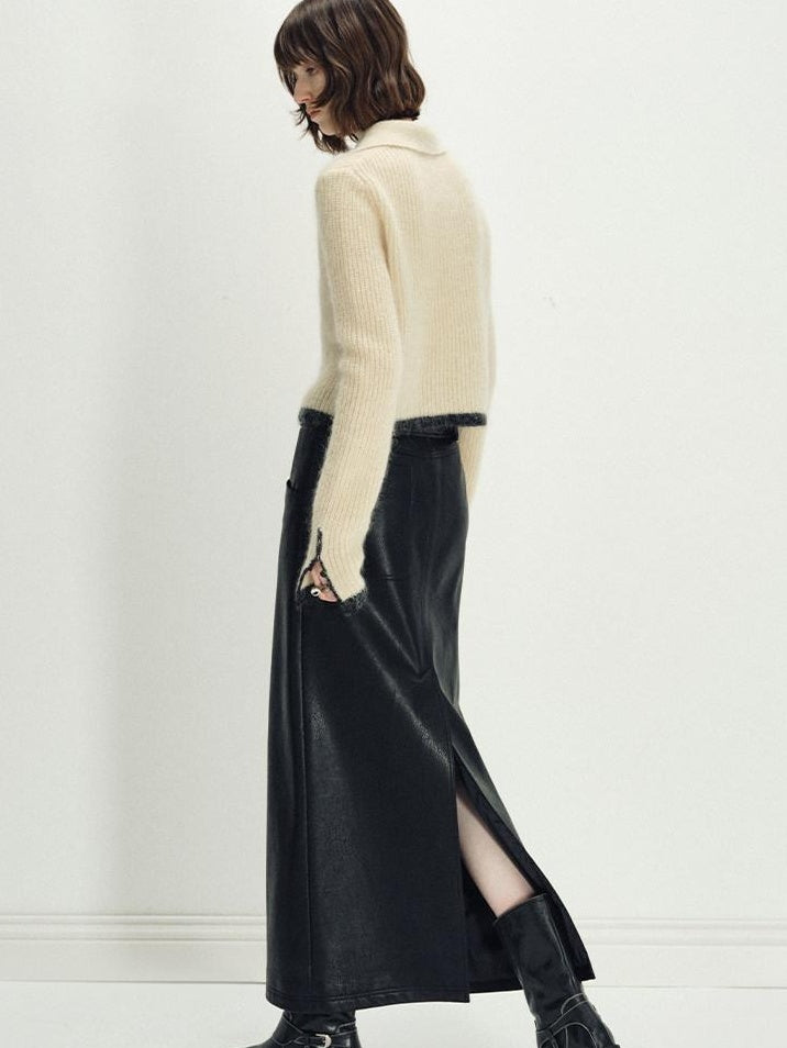 someonesometimes Soft Mohair Wool Blend Slim Short Lapel Buttoned Women Knitwear Cardigans