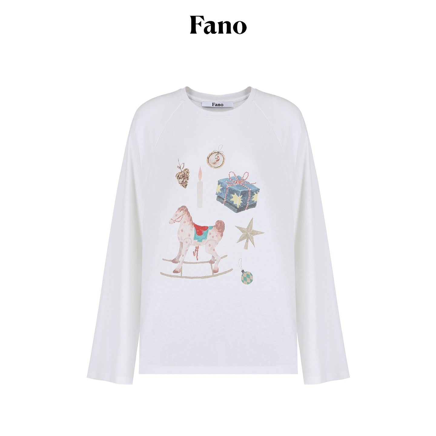 fano_Cotton_Blend_Printed_Crewneck_Loose_Fit_Women_White_Long_Sleeve_T-Shirts_MISSTT
