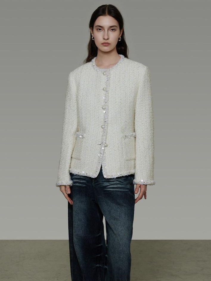 unspoken Wool Blend Minimal Commuter Relaxed Fit 3D Tailored Cropped Jackets