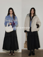 Lofi choose Cozy Thick Vintage Loose Zipper Women Acrylic Wool Cardigans