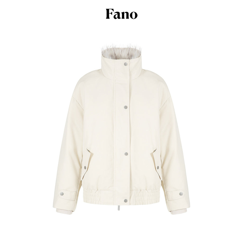 fano_Warm_90%_White_Duck_Down_Straight_Fit_Korean_Turn_Collar_Women_Down_Jackets_MISSTT