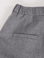 audreyyang Comfortable Pleated Natural Waist Women Polyester Zip Fly Wide Leg Pants