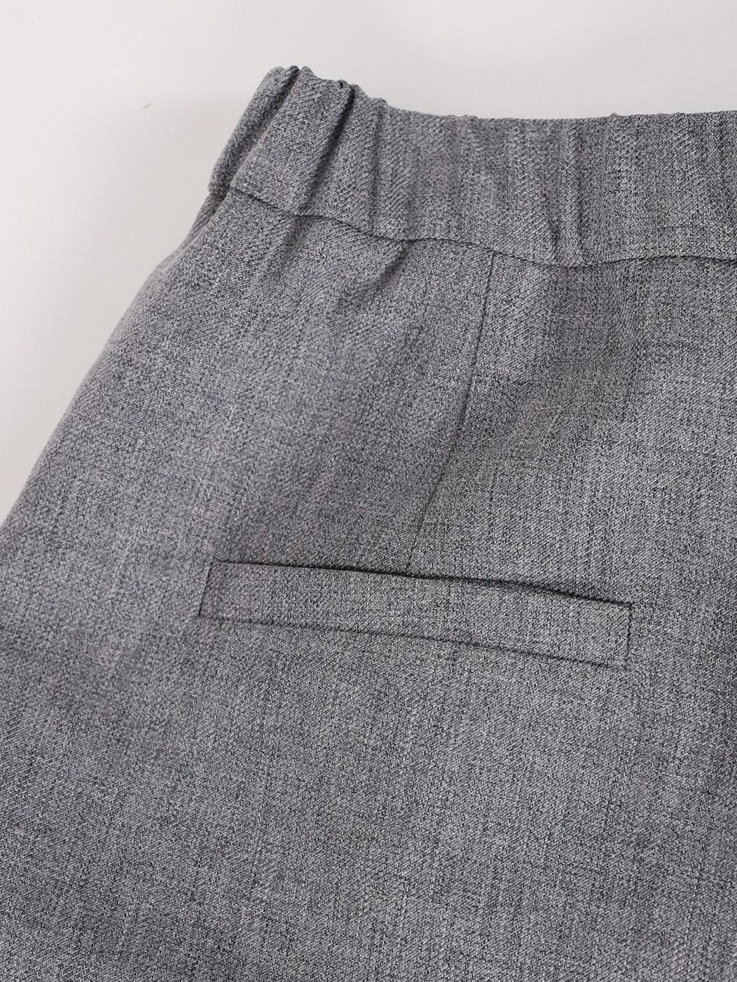 audreyyang Comfortable Pleated Natural Waist Women Polyester Zip Fly Wide Leg Pants
