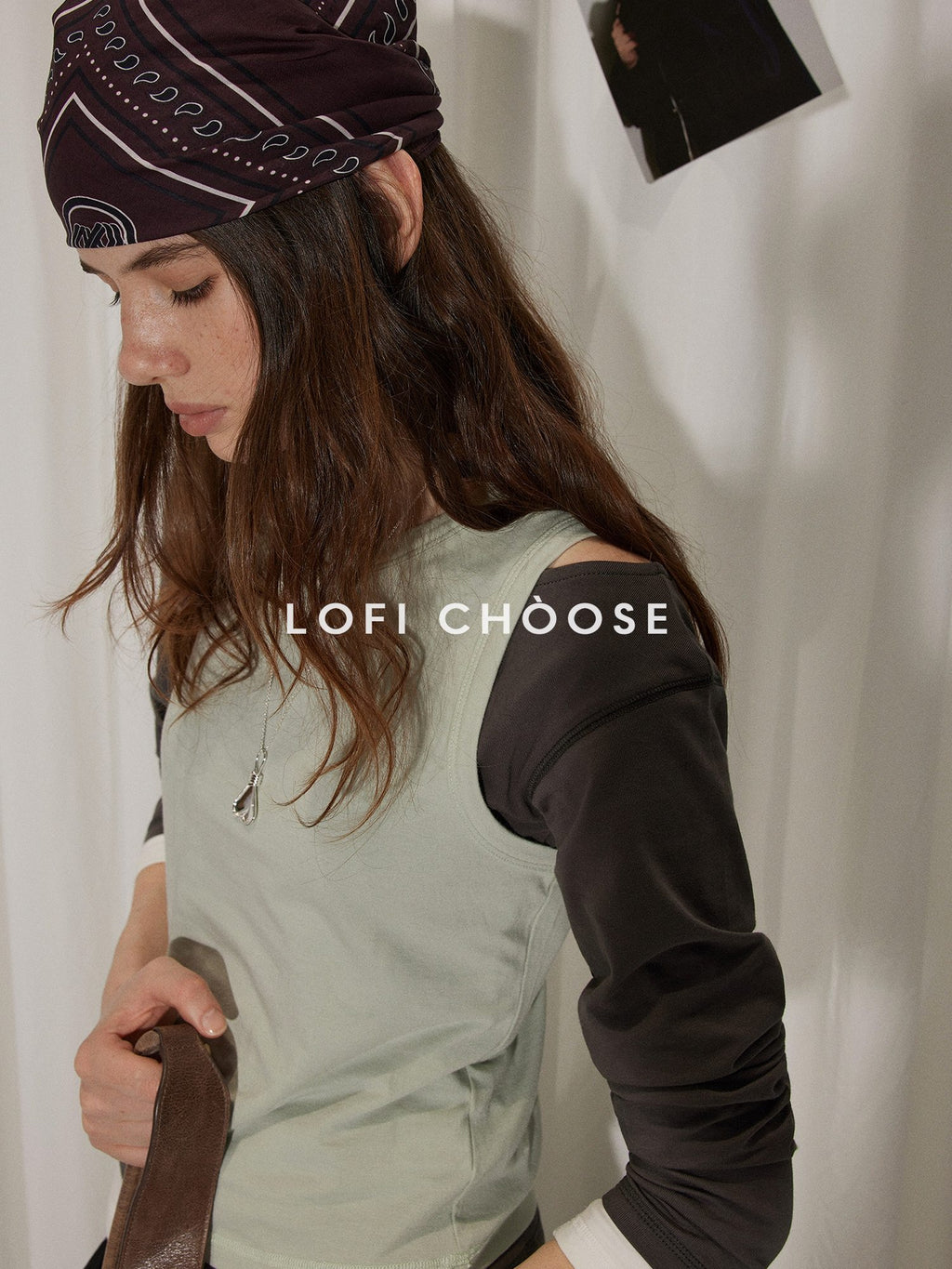 Lofi choose Soft Acrylic Cotton Blend Commuter Loose Fit Women Green Long Sleeve T-Shirts