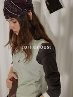 Lofi choose Soft Acrylic Cotton Blend Commuter Loose Fit Women Green Long Sleeve T-Shirts
