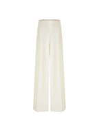 unspoken Breathable High Waist Button Detail Minimal Womens Office White Wide Leg Pants