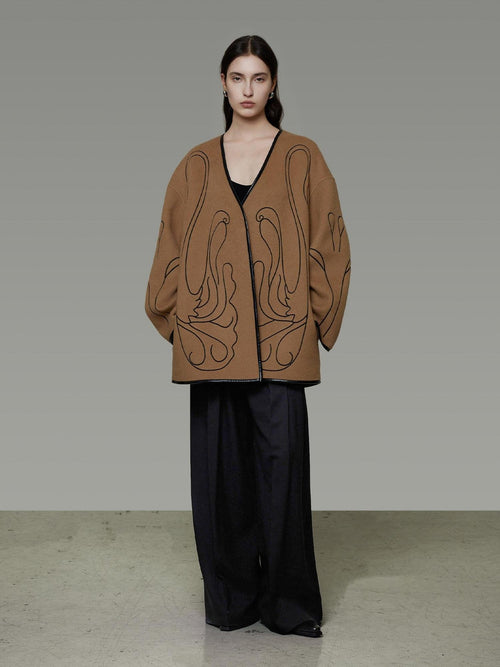 unspoken 100 Percent Lambswool Relaxed Fit Minimalist Commuter Women Camel Wool Coats