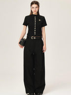 ikyou Two Layer Smooth Leather Slim Versatile Alloy Pin Buckle Women Black 3Cm Belts