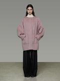 unspoken Pure Wool Loose Fit Minimal Office Midlength Single Button Women Wool Coats