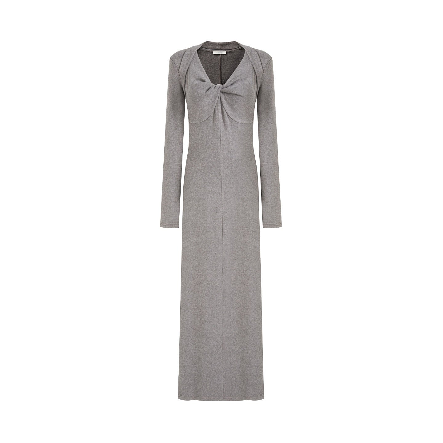 unspoken_Soft_Breathable_Vneck_Longsleeve_Waist_Cinch_Viscose_Knit_Maxi_Dresses_MISSTT