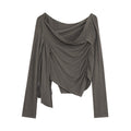 unspoken_Slim_Ruched_Office_Knit_Long_Sleeve_Women_Sage_Green_Off_Shoulder_Crop_Tops_MISSTT