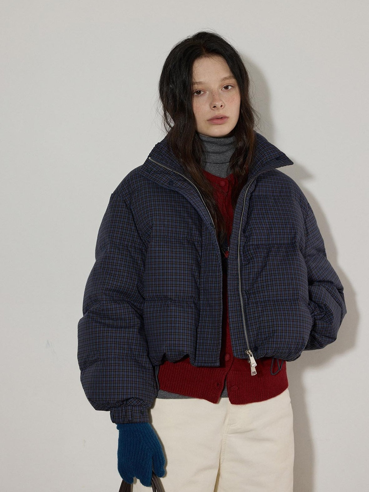 Lofi choose Cozy Acrylic Wool Blend Loose Fit Office Argyle Buttoned Women Cardigans