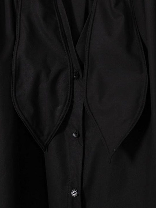 audreyyang Slimming Pleated Loose Longline Button Front Long Sleeve Women Blouses