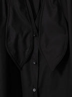 audreyyang Slimming Pleated Loose Longline Button Front Long Sleeve Women Blouses