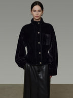 unspoken High Waist Textured H Line Straight Minimalist Workwear Black Midi Skirts