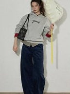 Lofi choose High Waist Stretch Wide Leg Zip Office Casual Women Brown Navy Straight Pants