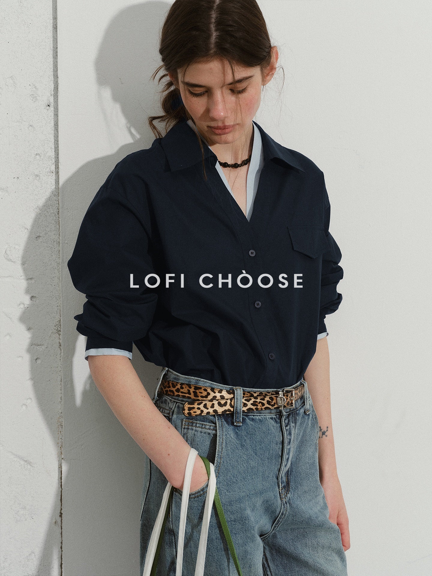 Lofi_choose_Soft_Pure_Cotton_Colorblock_Loose_V-neck_Button_Long_Sleeve_Womens_Navy_Shirts_MISSTT