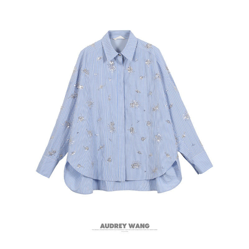 audreyyang_Holds_Shape_Casual_Loose_Colorblock_Striped_Drop_Shoulder_Women_Cotton_Shirts_MISSTT