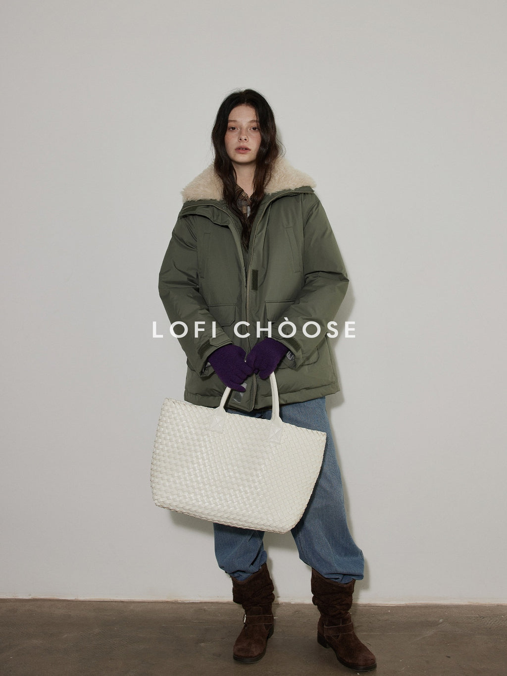 Lofi choose 90 Percent White Duck Down Insulated Commuter Relaxed Fit Olive Zip Down Jackets